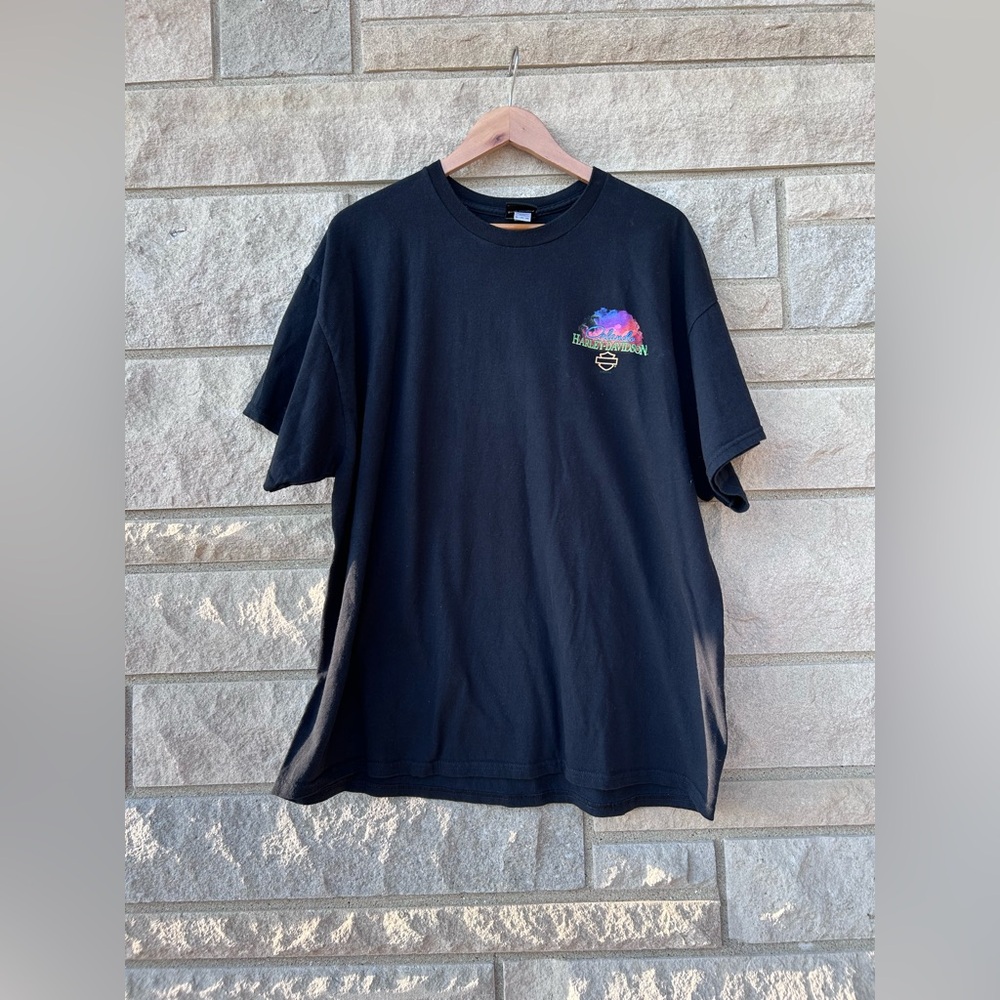 2022 Harley-Davidson Orlando FL T-shirt Black Sz 2XL Parrot Motorcycle Sunset